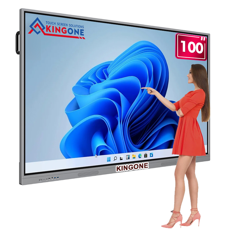 KINGONE OEM ODM 4K LCD Display 65 75 86 100 110 inch TV Interactive Flat Panel Digital Whiteboard Touch Screen Smart Board