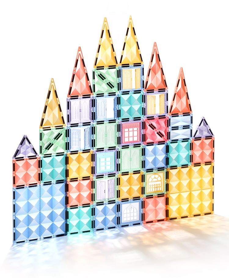 100 Piece Set 100pcs Magnet Building Tiles Clear Magnetic 3d Building Blocks Construction Playboards Magnetic Building Tiles