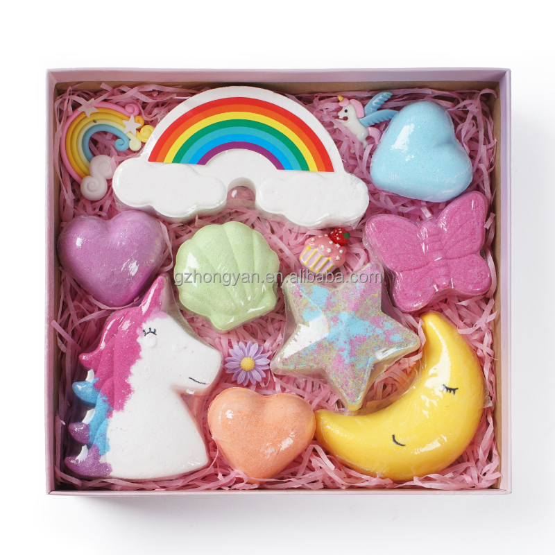 2021 Colorful Rich Bubbles Organic Cloud Rainbow Children's Bath Bomb Set