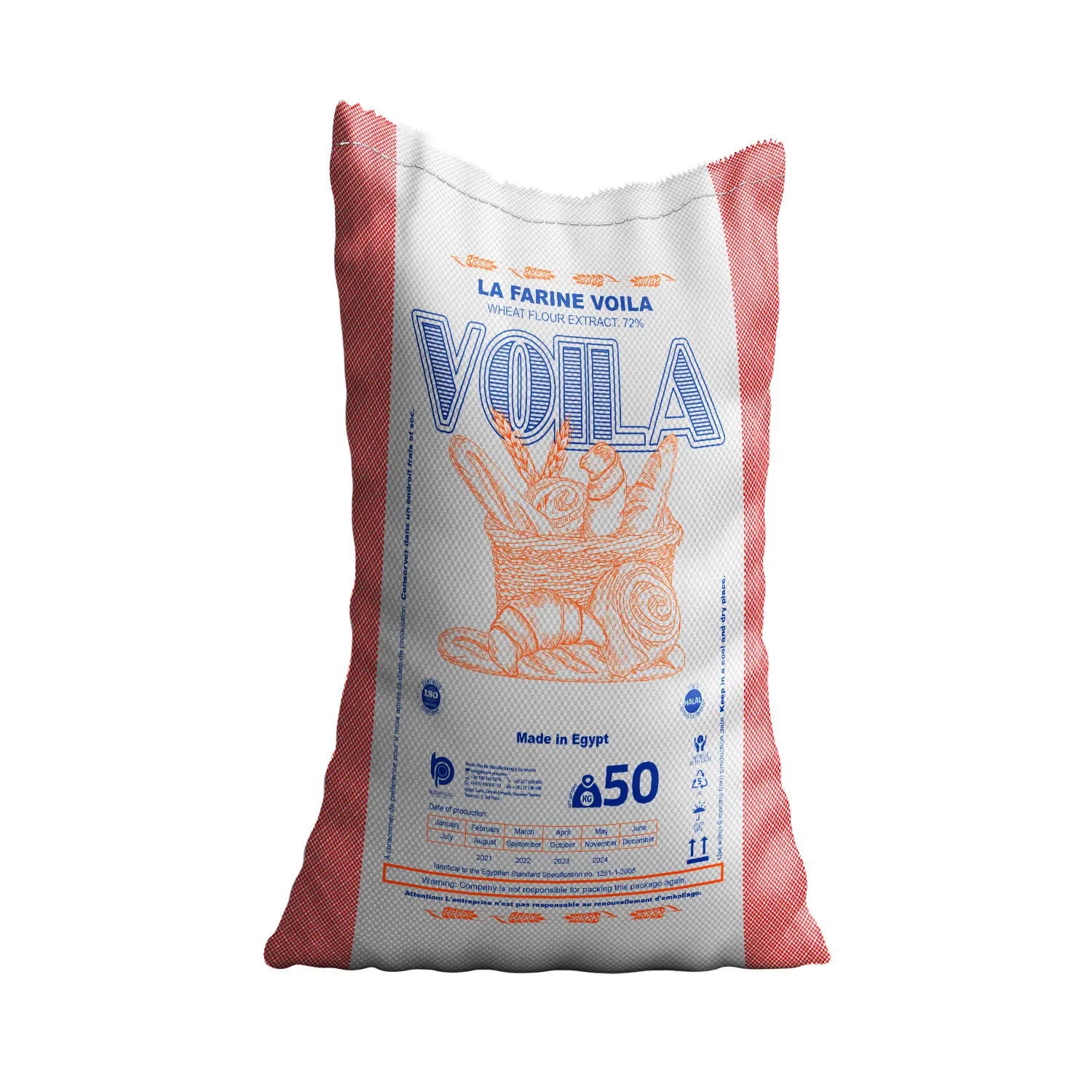 Chakki Atta Maida Wheat Flour 50 kg Voila Brand made in Egypt Low Price Long Life Premium Production