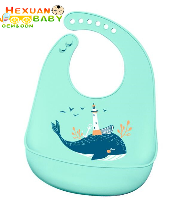 Many design Soft Waterproof Baby Bowl Set Kids Silicone Placemats Silicone Washable Baby Bibs with Pocket
