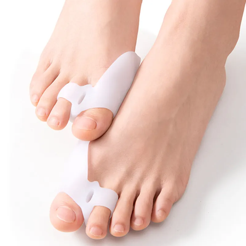 1pair Silicone Toe Spreader Separator Bunion Hallux Valgus Corrector Thumb Finger Correction Straightener Foot Care Tool