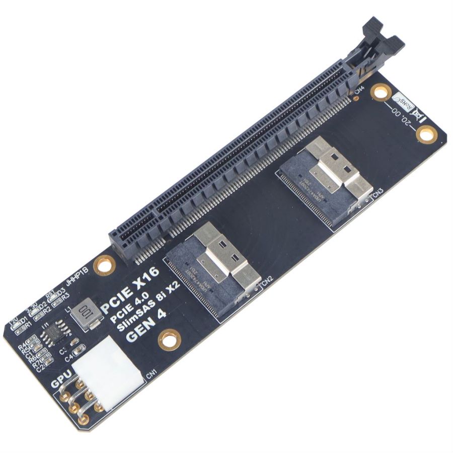 FEICHAO 2-портовый адаптер SlimSAS 8i x2 to PCIe4.0x16 плата адаптера SFF8654 карта адаптера GEN4 JHHP1B.