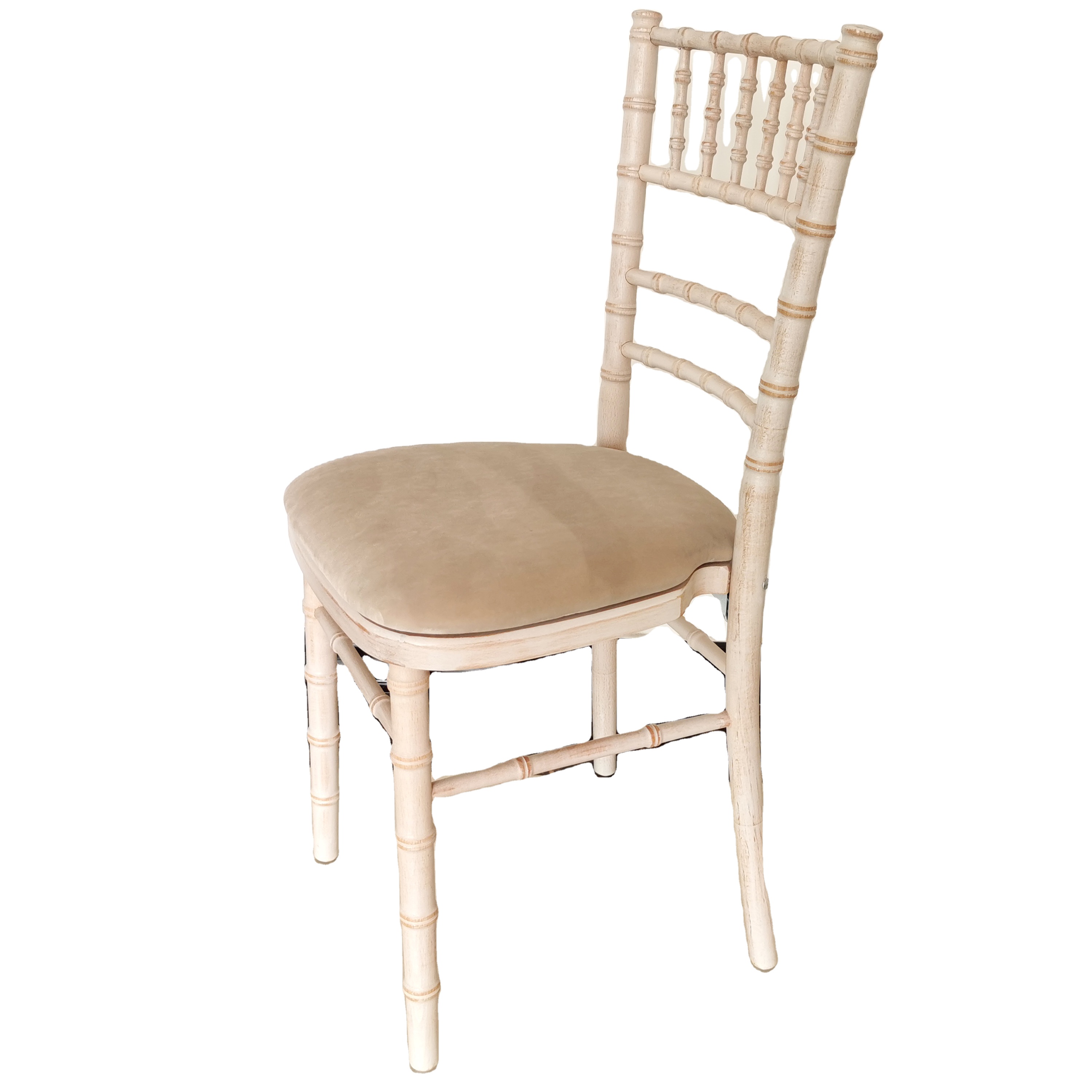 Limewash Chiavari Chair Modern Solid Wood Wedding Banquet Hotel Furniture Soft Stackable Chiavari Chair Events Parties Outdoor