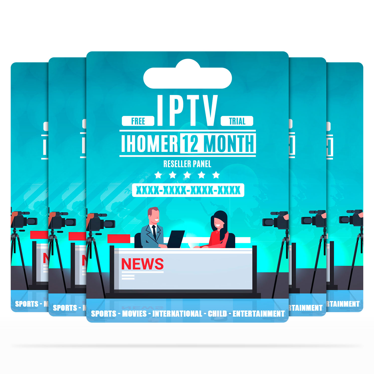 2021 IPTV код Бесплатная пробная версия ihomer телеприставка реселлер панель m3u iptv подписка 4k hd Android tvbox 12 месяцев 5 шт комбинация