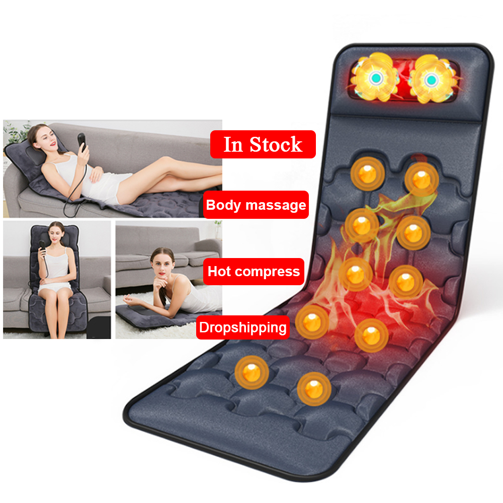 Electric Full Body Kneading Vibrating and Heating Shiatsu Massage Mattress Neck Back and Buttock Recliner Massage Cushion