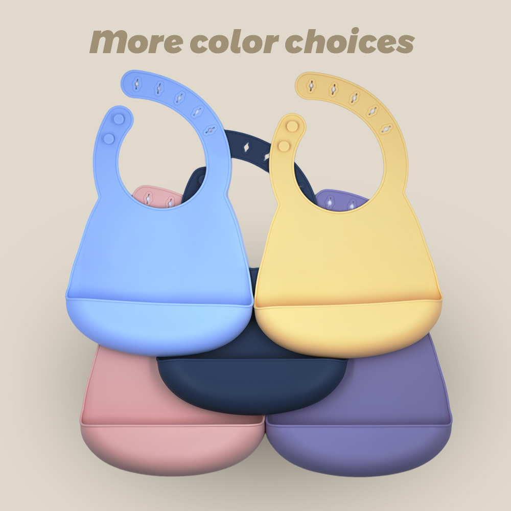 2024 New Baby Products Smart Design Food Grade Silicone Baby Supplies Bebe Needs Safe Reusable Silicone Baby Bib