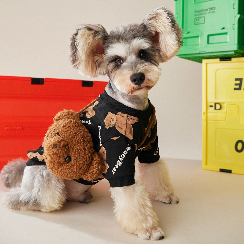 Fall new style pet clothes sweater cute bear pattern small medium large dog apparel sweaters match bags sets