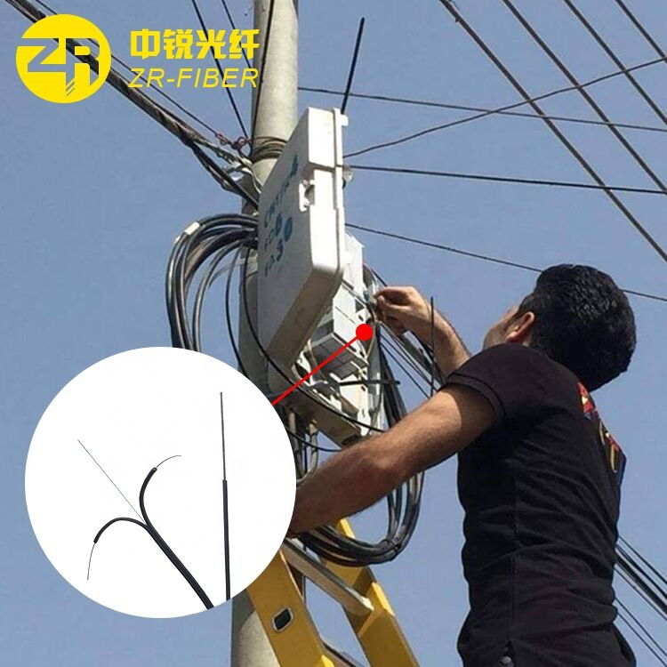 Ftth кабель цена 1 ядро одиночного режима Gjxh на открытом воздухе 2 ядра Gjyxfch G652d G657a1 A2 Крытый волоконно-оптический кабель для Ftth кабель оптического волокна кабеля падения