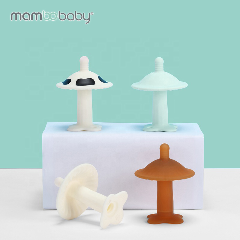 Силиконовый детский Прорезыватель для зубов Mambobaby, соска-прорезыватель в форме гриба, экологически чистый детский Прорезыватель для зубов, OEM ODM