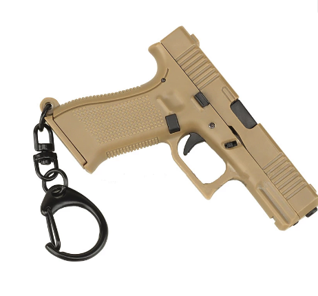 Glock 45 Model Tactical Keychain Plastic Pistol Gun Shape Weapon Key Ring with Movable Lever and Magazine