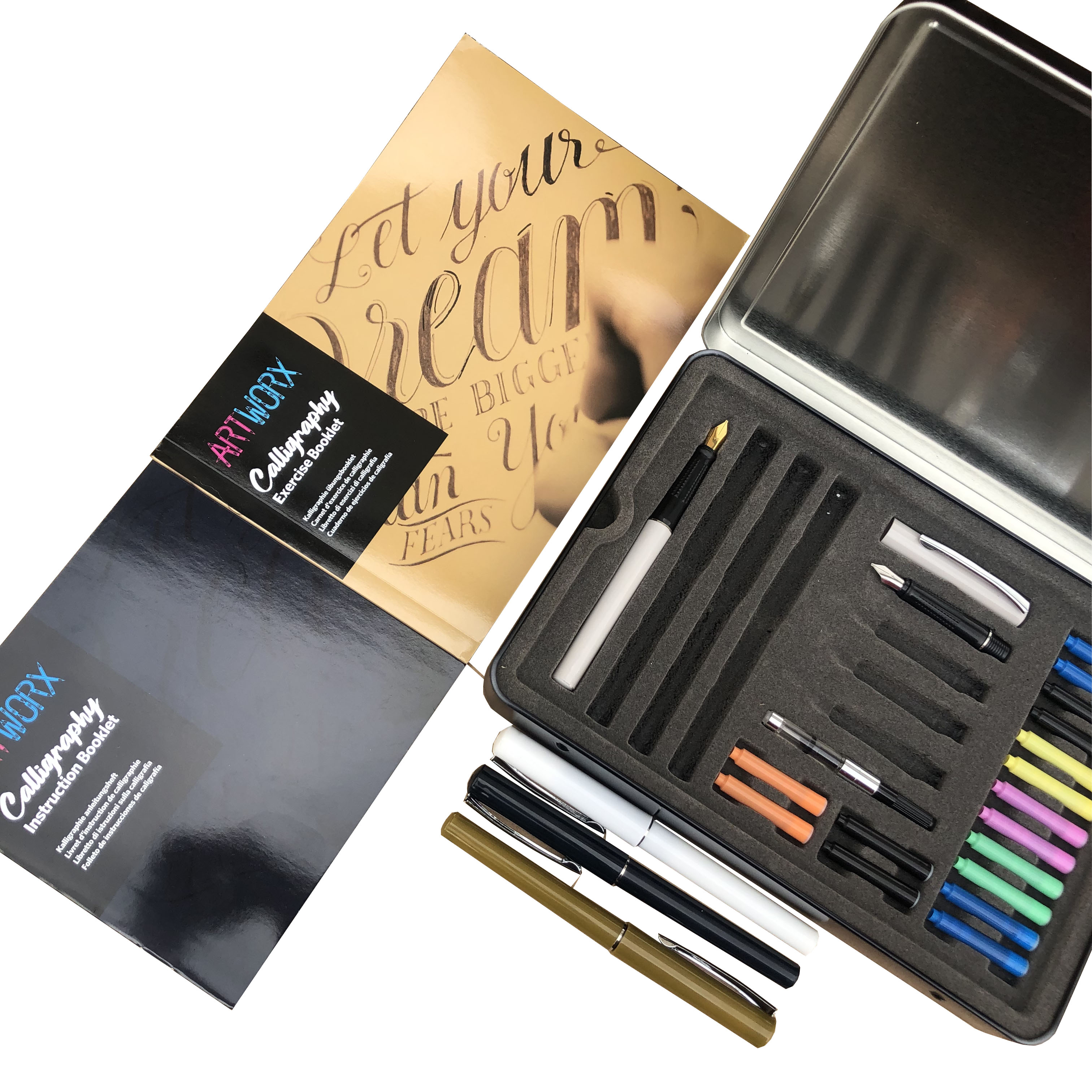 2019 Vintage Calligraphy Feather Dip Writing 29pcs Pen Ink Set Stationery Gift Box
