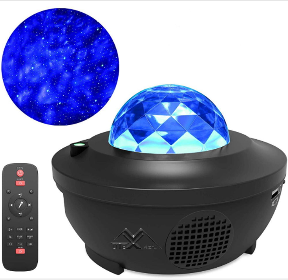 Hot sale remote controller star projector ocean wave starry sky laser led baby night light projector with music player