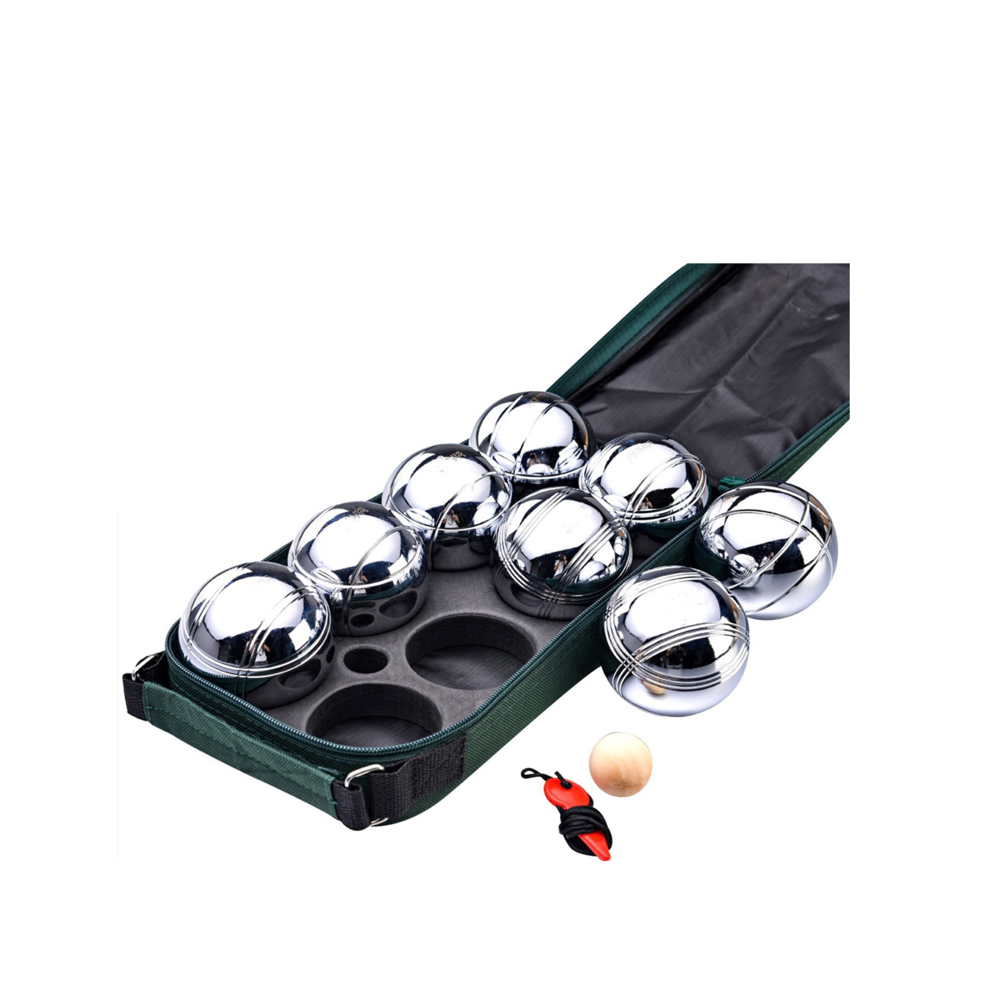 8 мячей 35 мм Металлический Мини Bocce/Petanque набор с зеленой сумкой