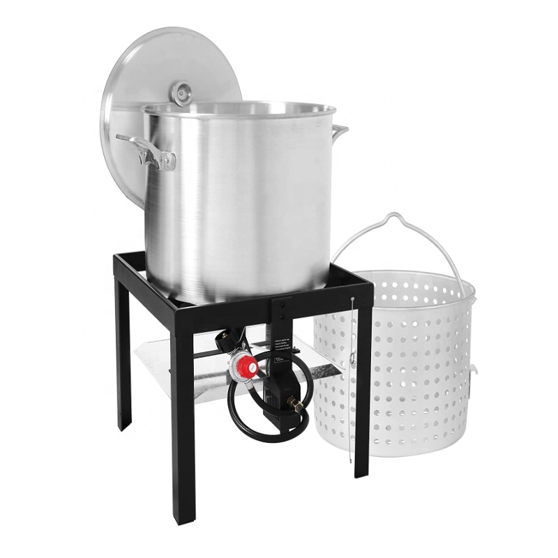 Набор для кипячения морепродуктов 60 Qt с сетчатым фильтром, наружный алюминиевый пропановый газовый котел с регулятором 10 PSI, реактивная горелка 100000 BTU