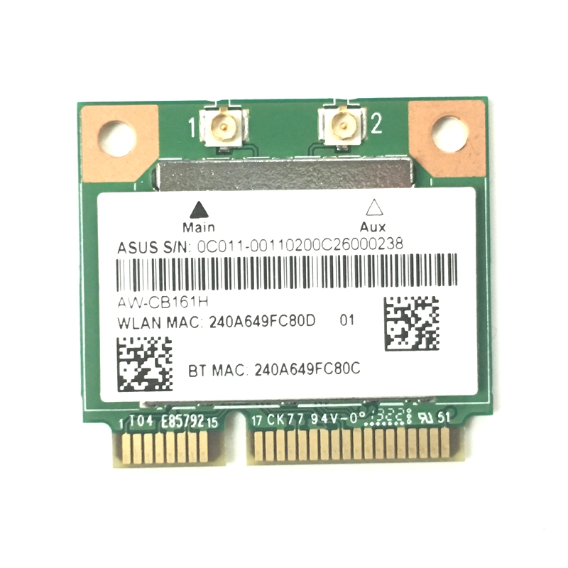 Двухдиапазонный Realtek RTL8821 AW-CB161H Wi-Fi Wlan Card беспроводная сетевая карта BT 4,0 комбо беспроводной Половина Mini PCI-E адаптер 433 Мбит/с 802.11ac