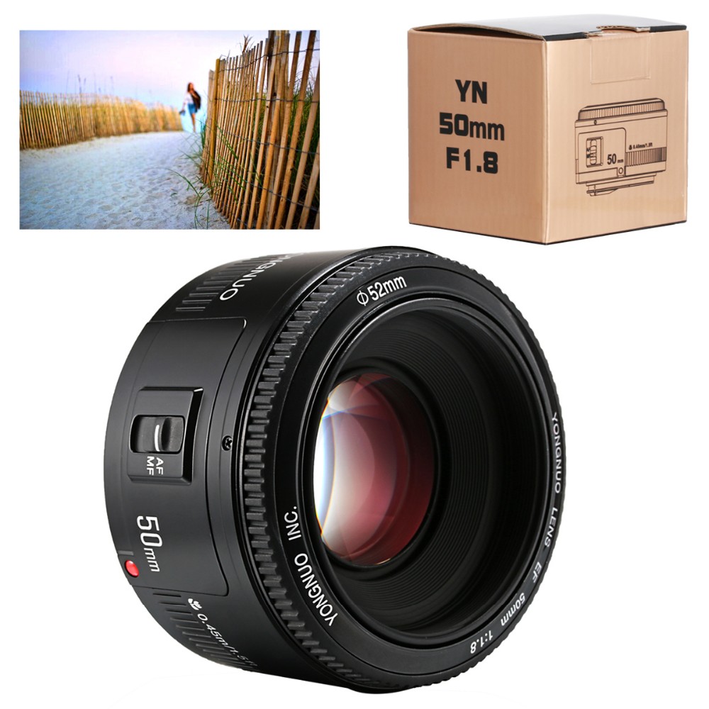 YONGNUO YN50mm F1.8 объектив с большой апертурой авто объектив адаптер для EF крепление камеры DSLR