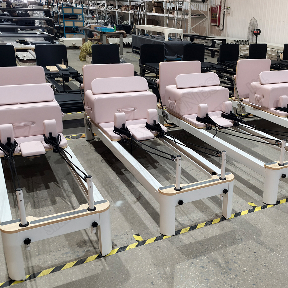 Commercial use Pink Aluminum white gym studio fitness pilates reformer machine core bed on sale