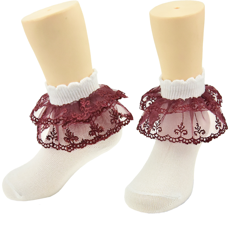A-287 Autumn new style of high quality combed cotton baby dance socks princess bud silk socks cute children frilly socks