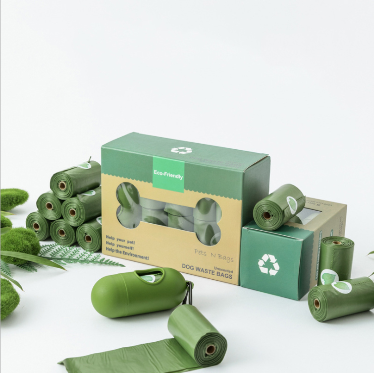 Wholesale Price Eco Friendly Dog Poop Bags Biodegradable Compostable Disposable Dog Poop Bags Holder With Dispenser