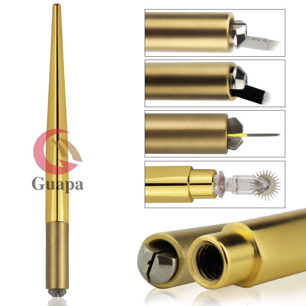 Newest 45g Microblading Universal Holder Gold Shading Tebori Permanent Makeup Needle Handmade Handle Tool 3D Cosmetic Tattoo