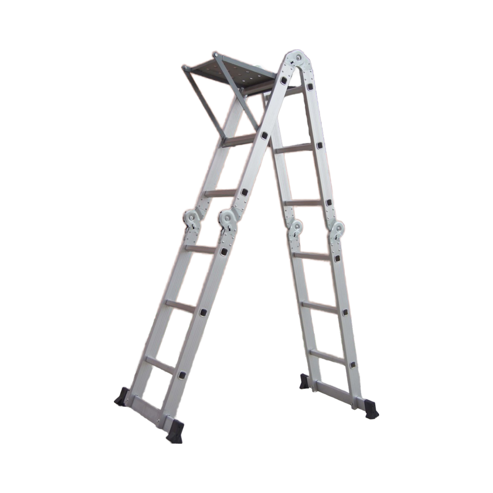 Modern Design EN131 Quality Assurance 4x3 Non-Anodized Aluminium Multi-Purpose Folding Ladder for Home & School/Hospital Use