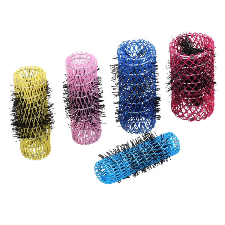 Factory wire mesh brush hair rollers curlers with plastic hair roller picks pins