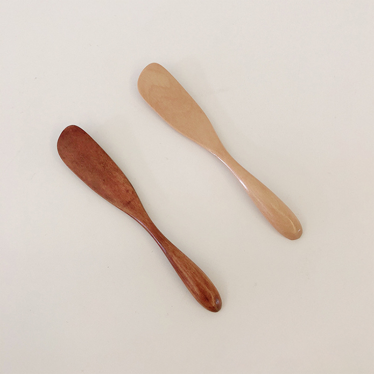 custom laser engraved logo wooden butter knife wooden bread cutting knife