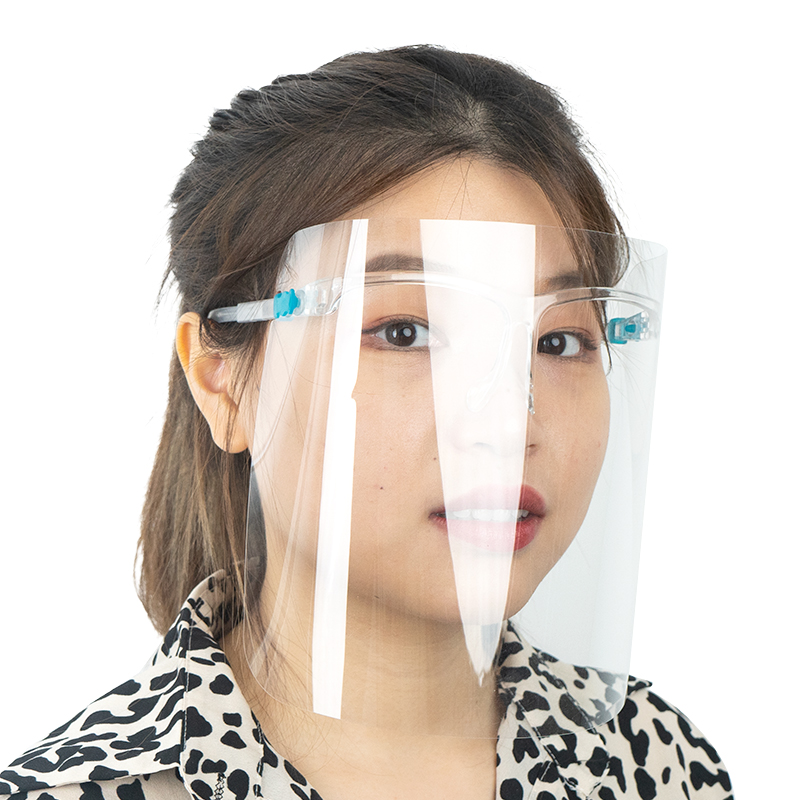 Transparent Faceshield UV protection with frosted glasses frame color glasses frame faceshields