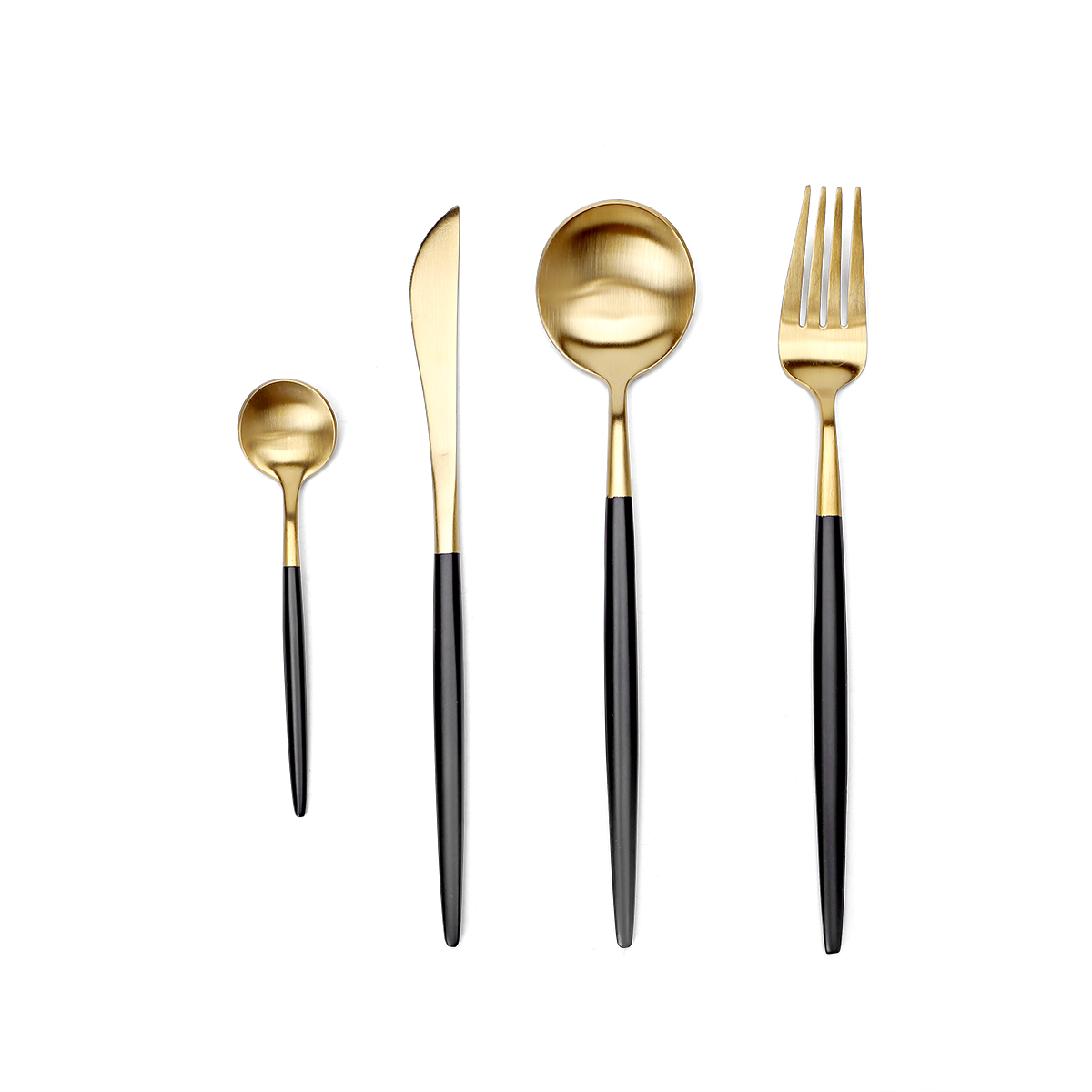 Amazon Hot-selling beef steak knife fork coffee spoon 4 pieces complete set of household 304 stainless steel western tablew