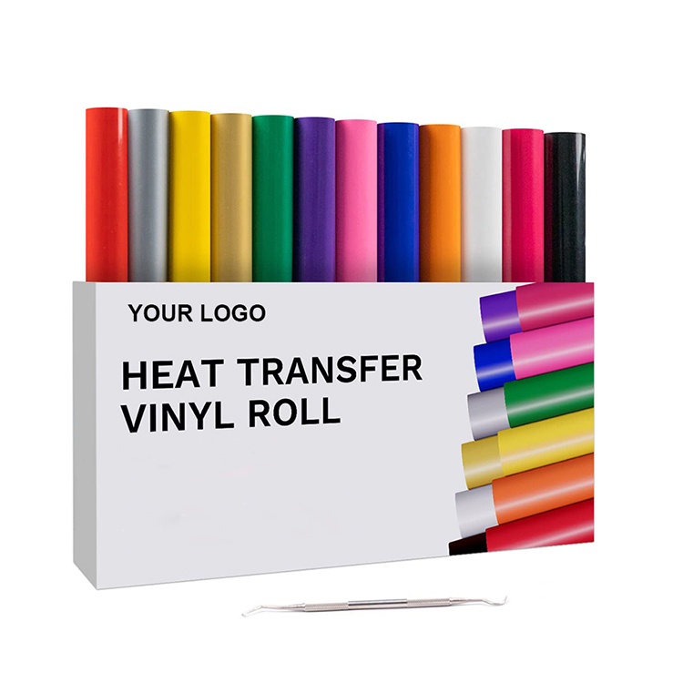 PU 12" x 5ft Easy Cut Quality Textile HTV Heat Transfer Vinyl Rolls for sijiu tech