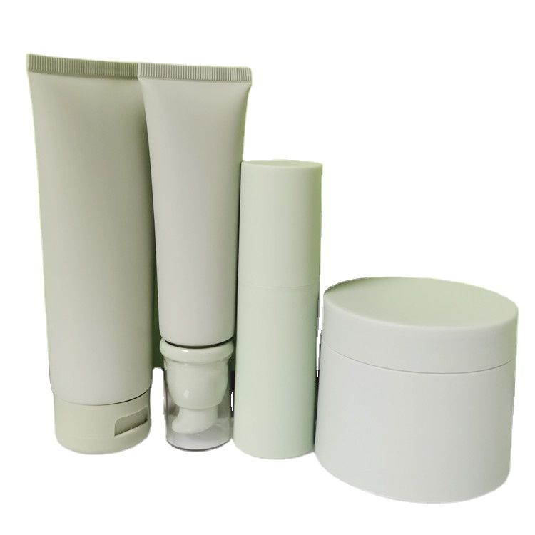 30ml 150g Matte Green Sun CreamJar /Facial Cleanser Soft Container Tube For Skincare Squeeze Packaging Plastic Cosmetic Tube Set