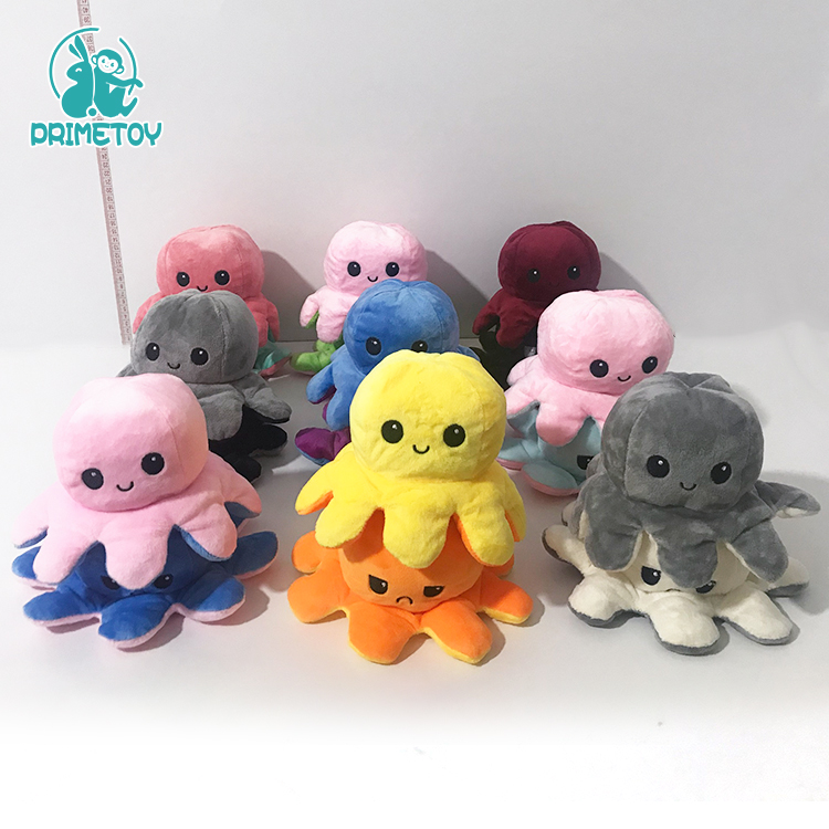 Опт флип-Осьминог Реверсивный плюшевый Angry Octopus Revers Emotion Mood Octopus плюшевая игрушка
