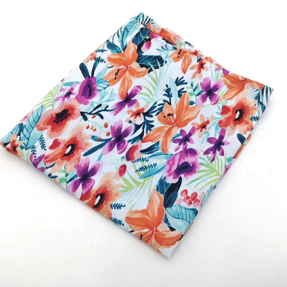 Factory Low Price Knitted Technics Swimwear Hometextile Floral Style Custom Printed Fabric