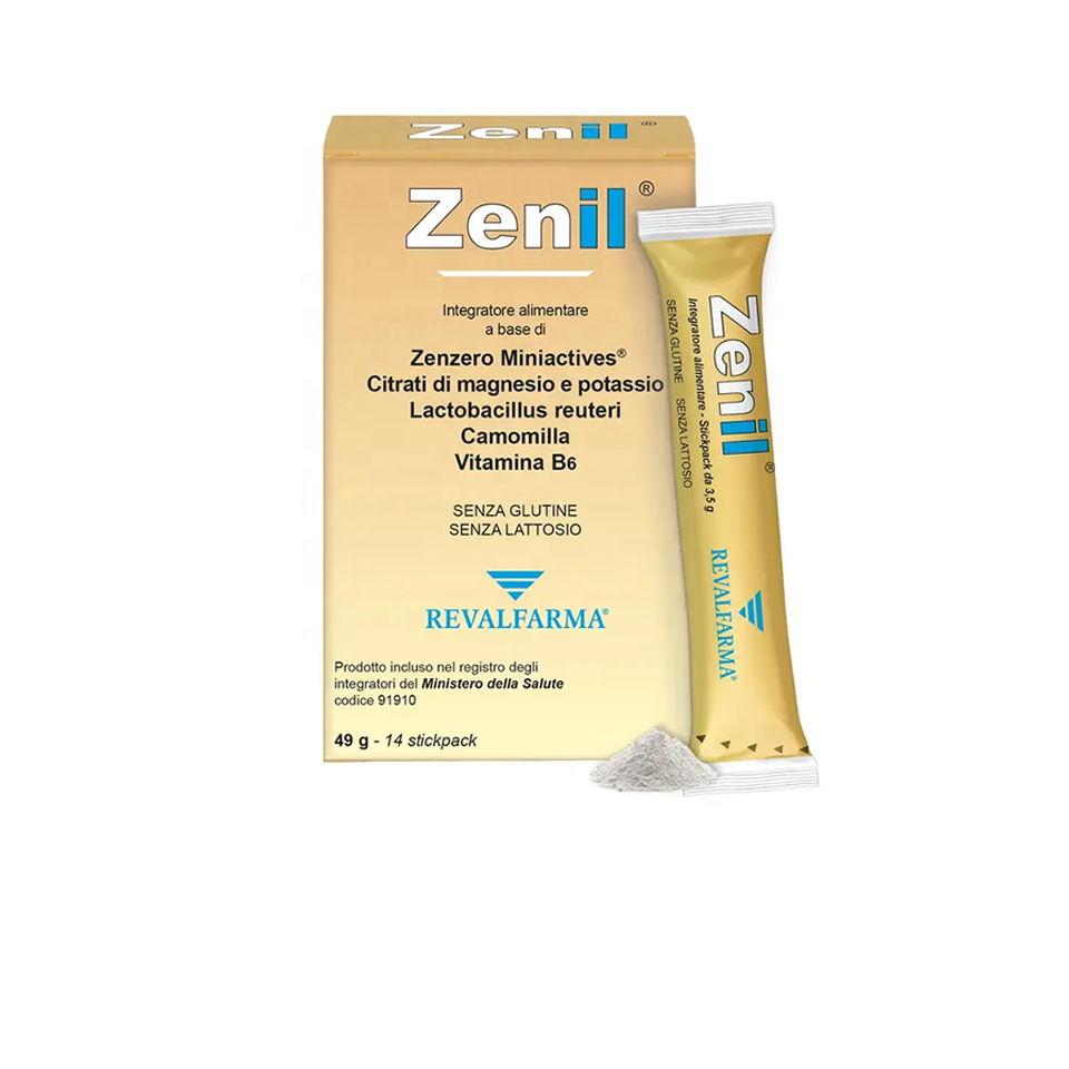 Made in Italy vitamins Ginger Chamomile Stick food supplement relieves Nausea Vomiting Gluten and Lactose free