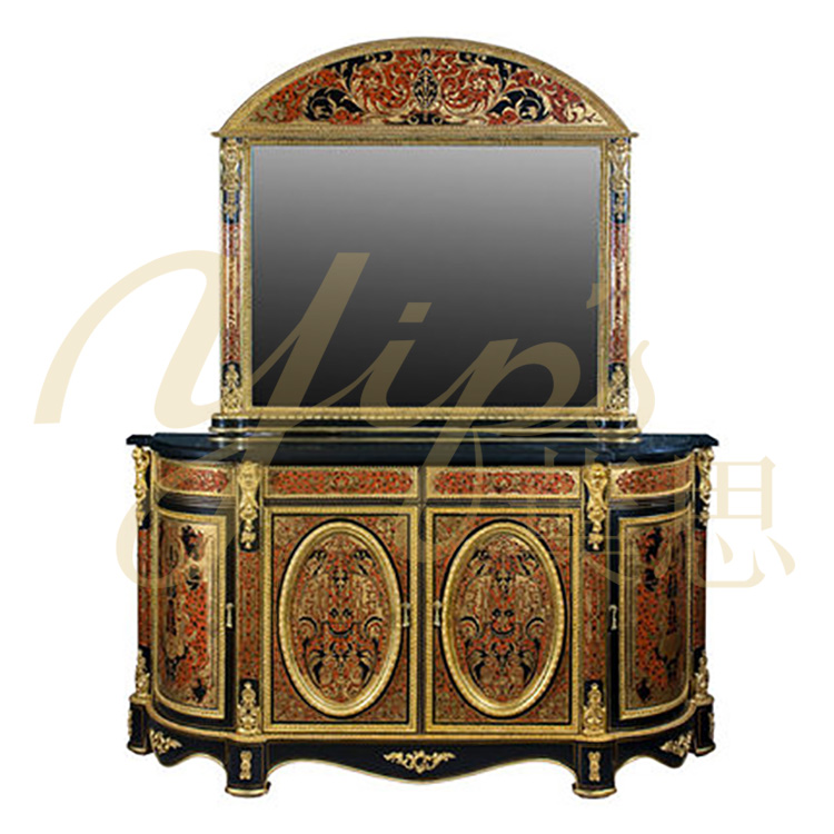 Yips LD-1203-0042 Duke Series (ДВП) древесноволокнистой резьба ручной росписью золотом-листьев обеденный стол-номер класса люкс шкафа шведского стола