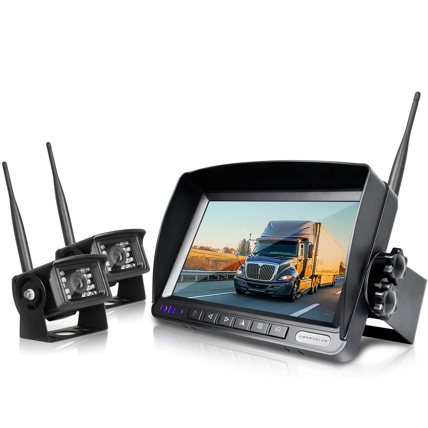 2020 Новые 7 дюймов 24V с двумя объективами автомобильный монитор CCTV DVR беспроводной Грузовик заднего вида камера системы комплект для прицепа