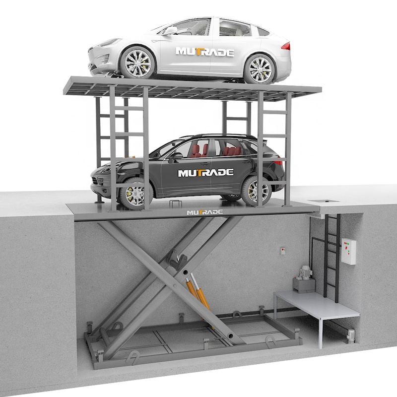 hydraulic scissor lift car double scissor underground car lift platform