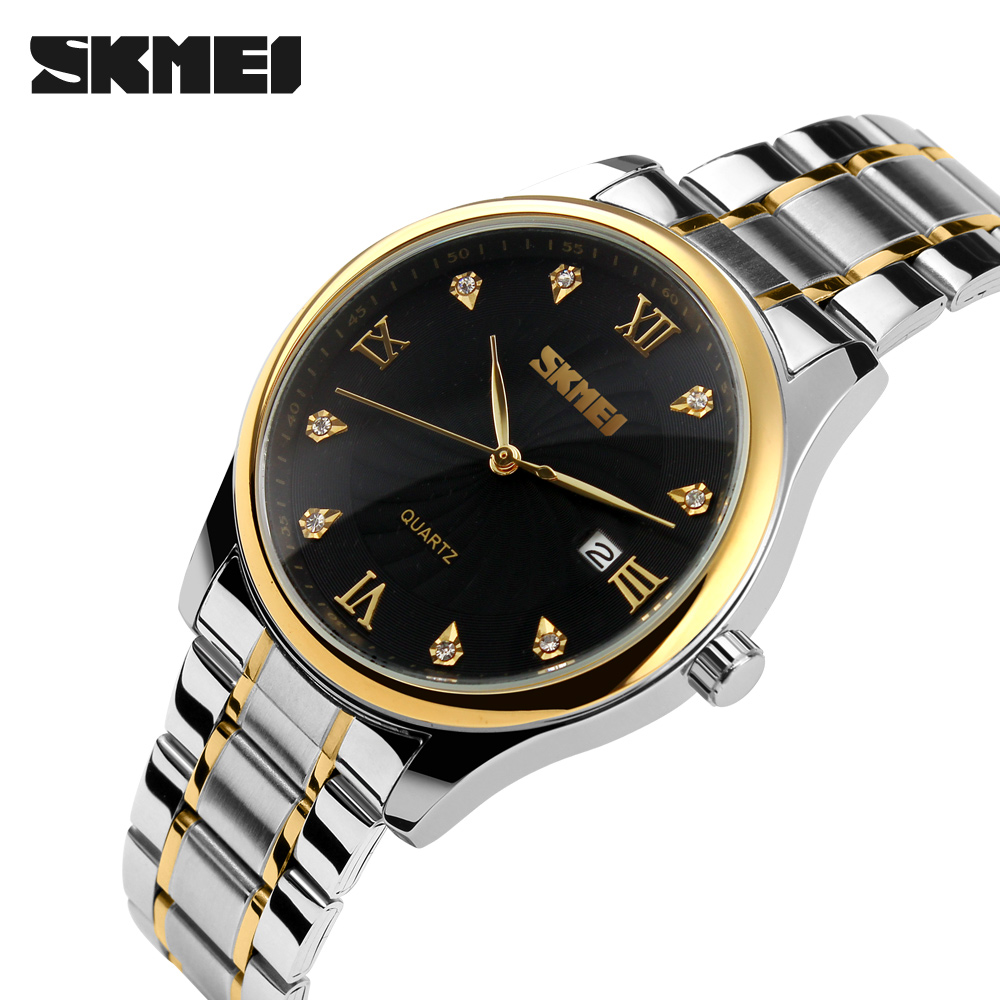 gold japan movt quartz watch stainless steel back Diamond SKMEI Jam tangan Original relogio quartz men wrist watch luxury
