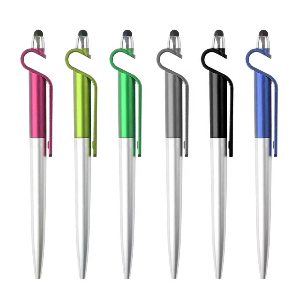 Hot Selling Wholesale 3 in 1 Multi Function Stylus Touch Phone Holder Ballpoint Pen With Custom logo