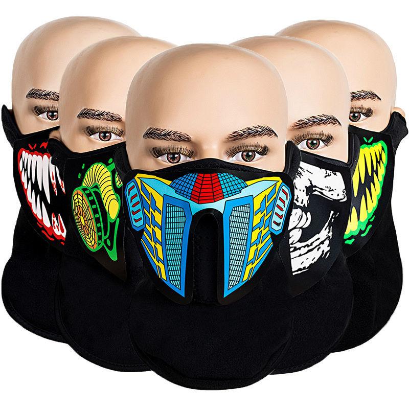 Rave Party LED Music Mask Sound Active Mask Light Up Mask For Party Dancing,Riding,Skating,Festival