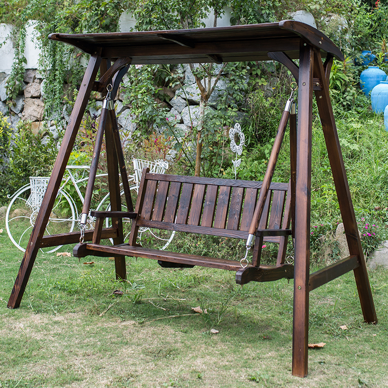 CNLF solid wood swing in garden