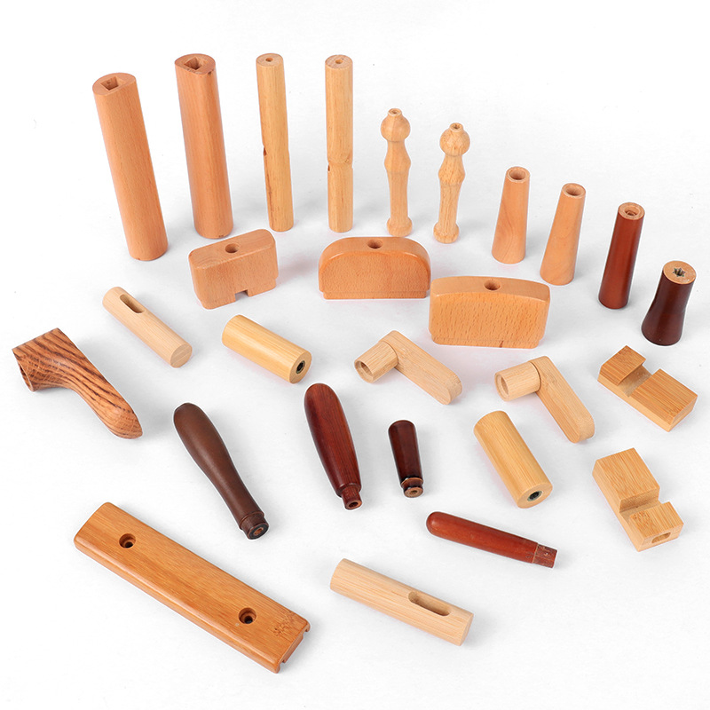 Factory price dark walnut wood product machining service beechwood handle cnc turning hard maple cnc machining wood parts