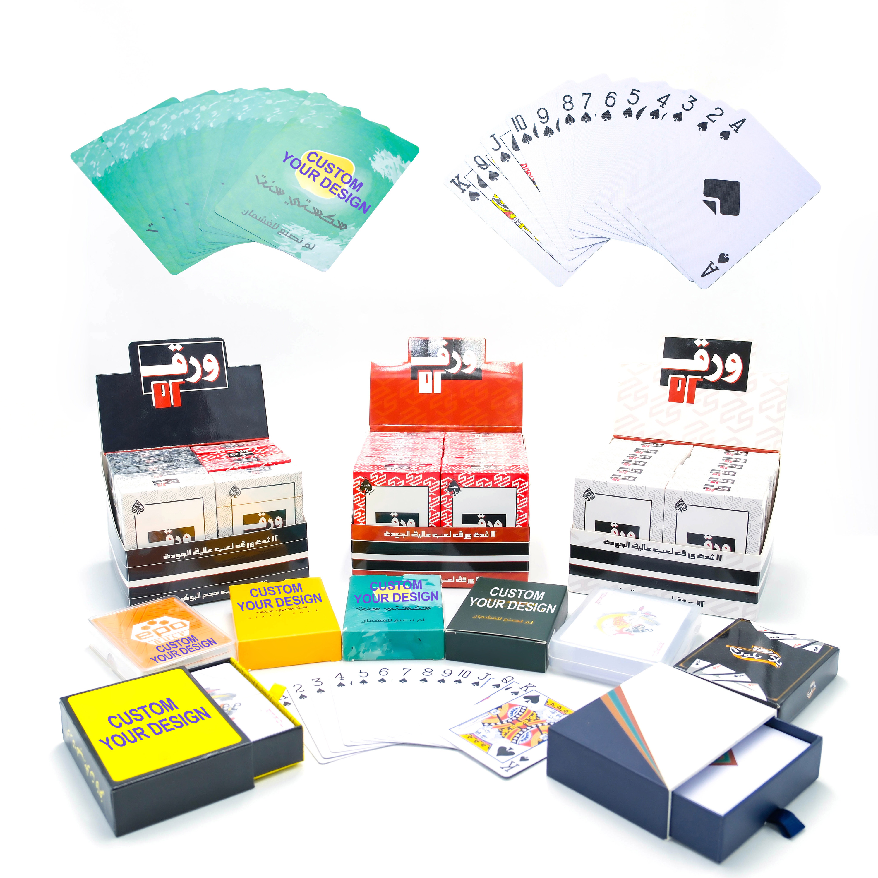 Custom Printed 100% Waterproof White PVC Plastic Playing Cards with Plastic Box High Quty Product
