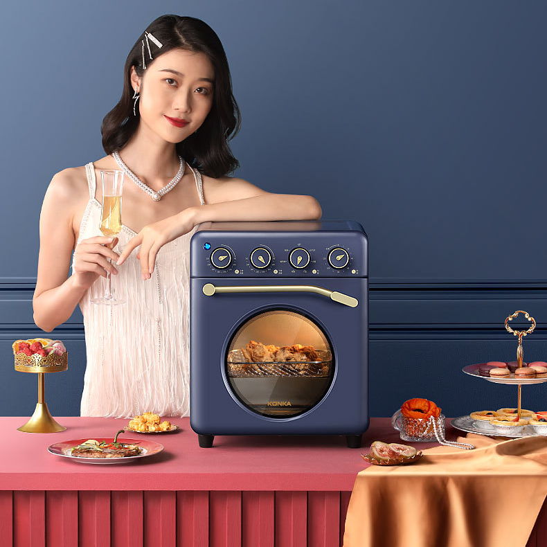 Multi Function Home Electric Oven Oil Free Smart Portable With Timer Visual Window Air Deep Fryer Pressure Cooker