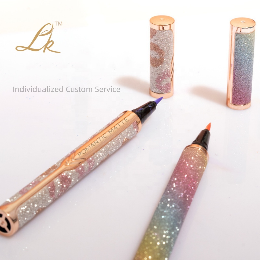 Wholesale Small Batch Printing Shiny Eyeliner Pen Gradual Color Liquid Eye Makeup Stick-On Eyeliner Pen with Pen Tube Design