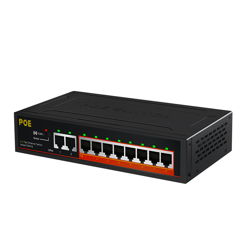 Diewu 10/100 Мбит/с 8 портов микро управление PoE сетевой коммутатор 10 портов для ip-камеры Встроенный адаптер питания