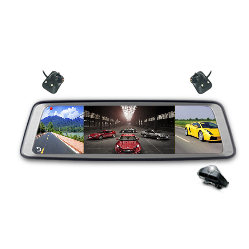 ADAS 10 дюймов Автомобильный мультимедийный плеер с GPS Автомобильный видеорегистратор зеркало заднего вида 4 каналов камеры Dash Cam 1080P Wi-Fi Dash Cam Автомобильный видеорегистратор