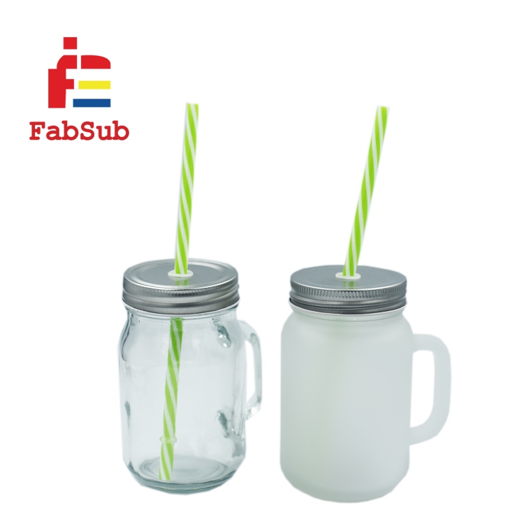 Fabsub горячая Распродажа, оптовая продажа, сублимационная заготовка, каменная банка, стеклянная кружка 14 унций с крышкой, сублимационные чашки