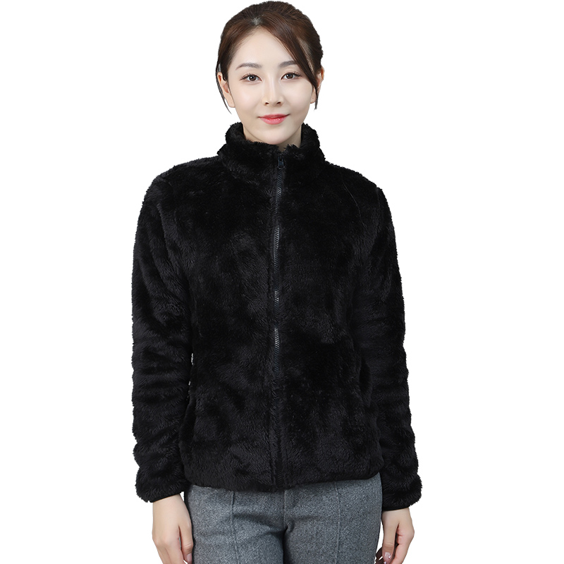 2021 Winter Clothes Women's Cheap Polar Fleece Fabric Stand Collar Jacket For Ladies Cotton Fleece Jacket
